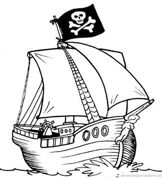Desenho de barco pirata